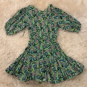 RHODE Dress in Green and Pink Floral XS
